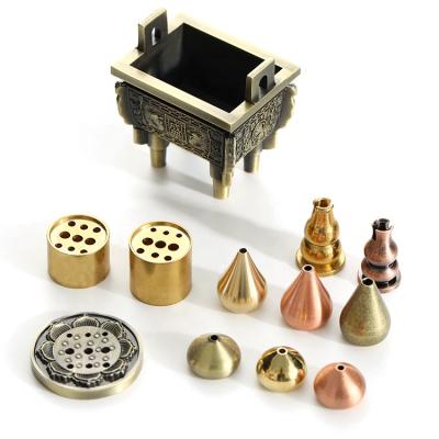 China Joyfamily Chinese Chinese Home Decoration Mini Incense Stick Round Custom Luxury Metal Brass Incense Holder/Censer Holder for sale