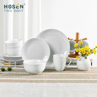 China Sustainable Supermarket Gift Sets Porcelain Dinner Sets Dinnerware Plates For Catering Classics Customize Luxury Ceramic 16/18pcs 32 Pieces for sale