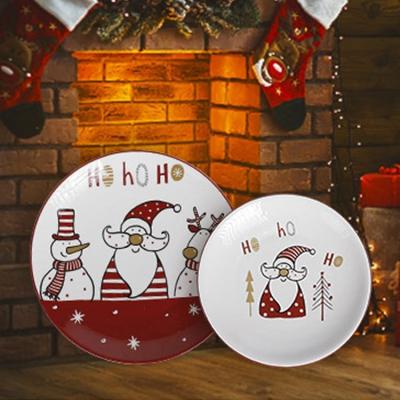 China Christmas Dish Rustic Ceramic Dish Plates Ceramic Dish Porcelain for sale