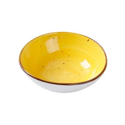 China 2021 New 6 Inch Bowls Dinnerware Sustainable Porcelain Material Yellow Color Deep Bowl for sale