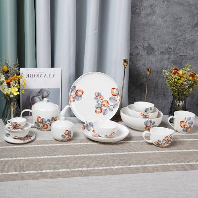 China Viable Unique Design Flower Porcelain Tableware Kitchenware Dinnerware Set for sale