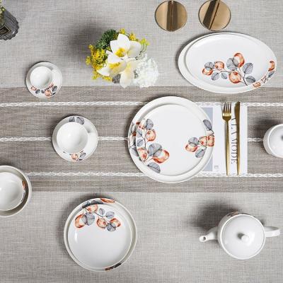 China Sustainable Wholesale Dinnerware Sets Nordic Best Price Yanxiang Porcelain Dinnerware Set for sale