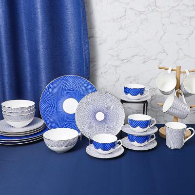 China Sustainable Customize Bone China Dinnerware Sets Ceramic Dinnerware for sale