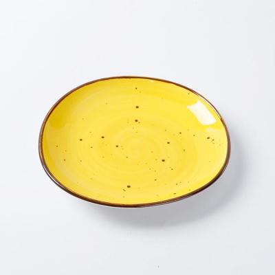 China Sustainable Dinnerware Sets Popular Luxury Yellow Party Plates Porcelain Dishes Sets Dinnerware Dinnerware Sets for sale