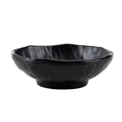 China Good Quality A8 Jepaness Irregular 100% Sustainable Melamine Style Black Soy Sauce Dish for sale