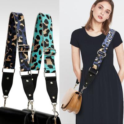 China Kesoil Friendly New Custom Logo Shoulder Webbing Belt Leopard Colored Leather Handbag Accessories Strap for sale