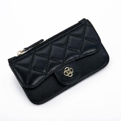 China 2021 New Ladies High Quality Fashion Card Holder Sheepskin Leather Multi-position Simple And Soft Women for sale