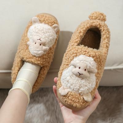 China Men's Winter Plush Indoor Cute Women's Winter Warm New Cotton Slippers Home Furnishings Anti-slippery With Shoes for sale