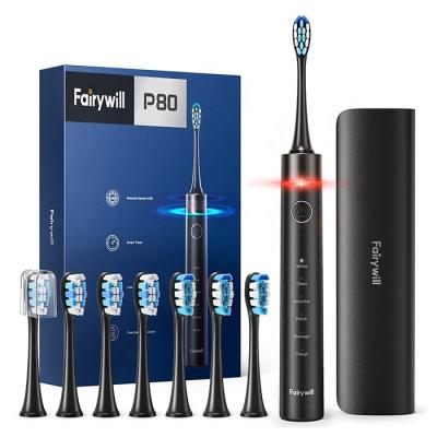 China Fairywill FW P80 Fairy Will Electrical Electronic Electric Motor Power Powered Tooth Brush Toothbrush with Heads for sale