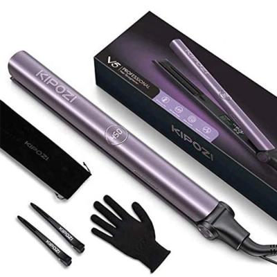 China KIPOZI KP V5 2 in 1 Professional Nano Titanium Plate Thin Purple Negative Ion Anion Ionic Hair Straightener Curling Flat Iron for sale