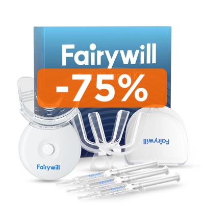 China Fairywill FW L7 107 6% HP 2PCS Hydrogen Peroxid Dental Teeth Tooth Whitening White Strips Kit Comb with LED Light Lamp Te koop