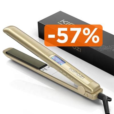 Китай KIPOZI KP 137 Gold UK US Plug 1 Inch Titanium 2 in 1 Hairstraigher Hairstraightener Lisseur Hair Straightener Flat Iron продается