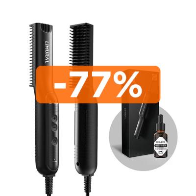 China Limural LM 1090 Electric 3 in 1 Hair Styling and Beard Straightener Straightening Brush Comb Grooming for Men Gift Te koop