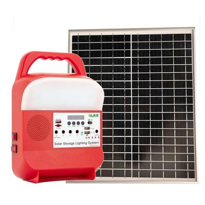 China Residential Portable Solar Power Station 16V 16W ​​Mini Generator Bank Up 3 Sets LED Light Solar Lighting System for sale