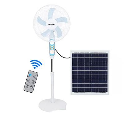 China Hot Selling 16 Inch Hotel AC Radio Powered Dc Rechargeable Solar Fan With Battery And Remote Control Panel for sale