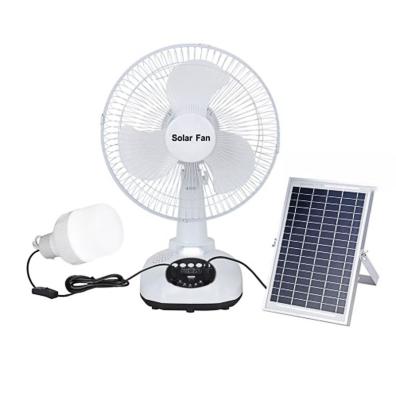 China ABS Fan Portable Multi Oscillating Solar Powered Low Noise Rechargeable Household Bedroom Handheld With Light Low Power Desktop Fan for sale