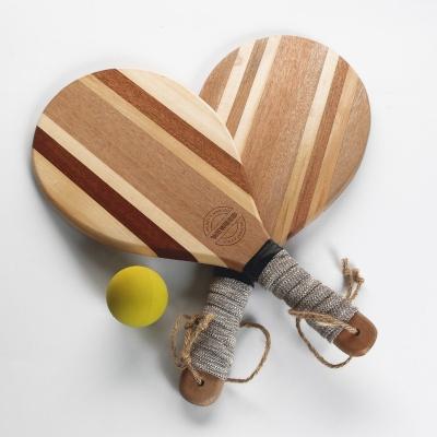 China Trianing DK-004 Customized Color Wooden Beach Racket Paddle Ball Set For Sport Game for sale