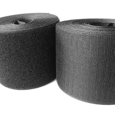 China Durable Self Adhesive Hook And Loop Tape 2 Inch Nylon Tape Sew On And Stick Black Sturdy Hook And Loop Tape for sale