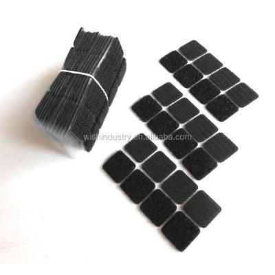 China Adhesive Hook and Loop Dots Viable Black White Back Square Hook and Loop Sticker for sale