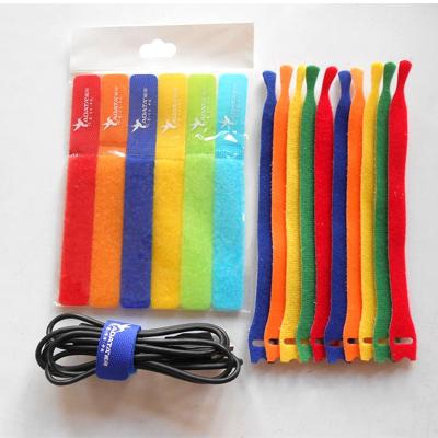 China Viable back to back hook and loop cable tie strap wrap double sided cable tie for sale