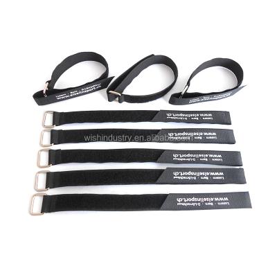 China Durable Custom Nylon Hook And Loop Battery Strap With Plastic Buckle / Non-Slip Hook And Loop Strap for sale