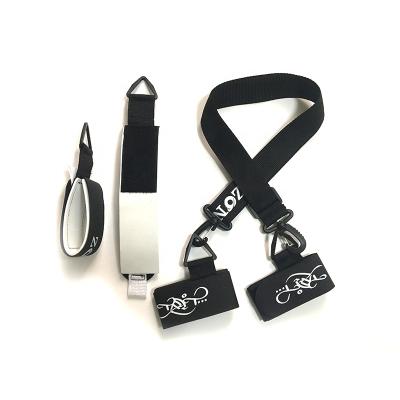 China Custom Logo Nylon Hook Loop Adjustable Shoulder Carrier Belt Ski Snowboard Binding Strap Padded for sale