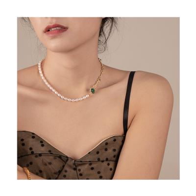 China Products CLASSIC Top Selling Green Glass Bead Treasure 16inches Necklace For Woman for sale