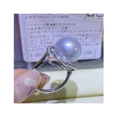 China CLASSIC Wholesale Sterling Silver Ring And Pearl Flower Shape Rings Single Natural Big Pearl for sale