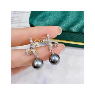 China INS CLASSIC Single Bow S925 Sterling Silver Silver Pearl Stud Earrings for sale