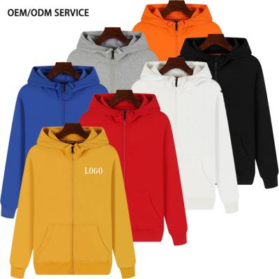 China Simple Oversized Print Embroidery Factory Anti-pilling Zipper- Custom Wholesale LOGO Autumn Winter Men Full Zip Up Hoodie for sale