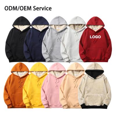 China 2021 Winter Wholesale Anti-pilling Thicken Custom Made Oversized Sherpa Warm Wool Pullover Jogging Sweatshirt Men Striped Mens Fleece Hoodies for sale