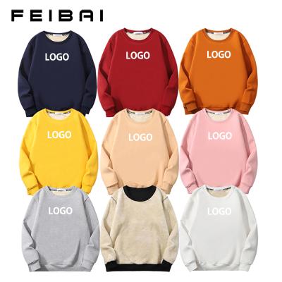 China FEIBAI Anti-Wrinkle Supplier Sherpa Striped Fleece Mens Plain Custom Crewneck Sweatshirt for sale