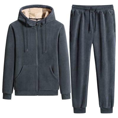 China Casual Winter Anti-pilling Thicken Warm Wool Men Pullover Sweatshirt Sweatpants Plus Size Sherpa Striped Full Fleece Zipper Up Mens Hoodies for sale