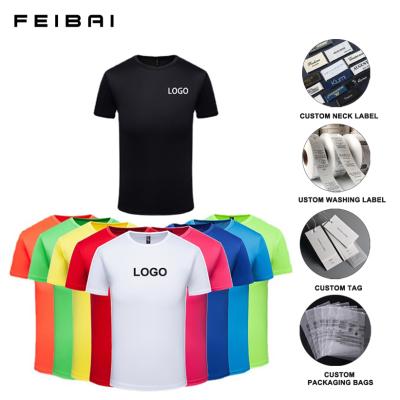 China Wholesale Fitness Manufacturer FEIBAI Logo Polyester Men's Simple Custom Made T-shirt White QUICK DRY T-shirt for sale