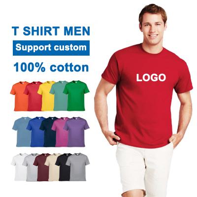 China Wholesale Anti-wrinkle FEIBAI Summer Cotton 100% Plain Blank LOGO Men T-shirts Custom Made for sale