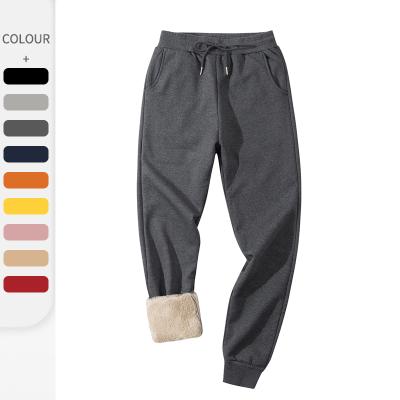 China Factory Wholesale Custom Gray Leisure Sport Sherpa Fleece Winter Sweatpants Jogger Wool Men Breathable Sweat Track Pants Trousers for sale