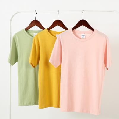 China From version 24 candy colors double yarn color 200 fashionable QUICK DRY 40 grams of pure cotton tightly combed cotton short sleeve T-shirt for sale