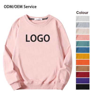 China Custom simple rose print embroidery anti-pilling crewneck sweatshirt jogger women polyester cotton for sale