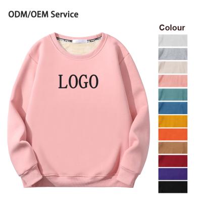 China Custom Crewneck Sherpa Heavy Fleece Pullover White Anti-wrinkle Pink Pink Winter Basics Women Sweatshirt for sale