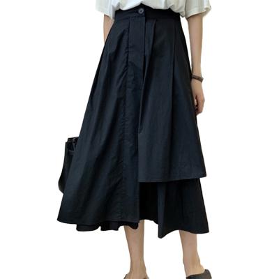 China Korean Fashion Breathable Irregular Loose Waist Slim Mid Length Skirt for sale