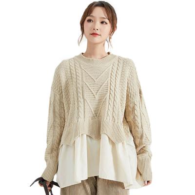 China Other Autumn And Winter Korean Fashion Round Neck Sweater Quilting Knitted Top for sale