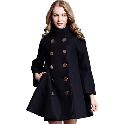 China Anti-Wrinkle Lightly Cooked Coat Pockets Sleeves Style Collar Woolen Jacket A Line Cross Diagonal Nine Loose Skirt Comic Point for sale