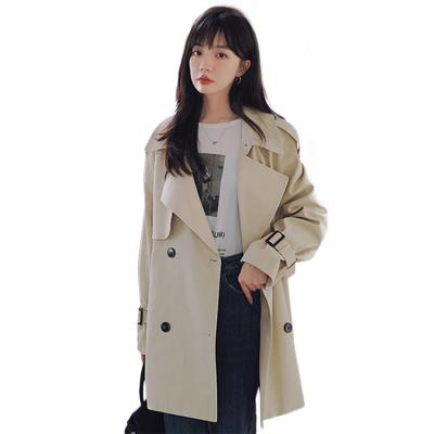 China Other Autumn Korean style temperament lapel anorak long sleeve slim mid length coat for sale