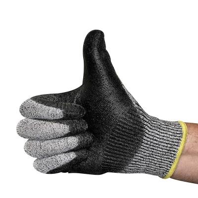 China Deliwear anti cut level 5 nitrile seamless plam coated knit level 5 cut resistance work gloves for puncture proof for sale