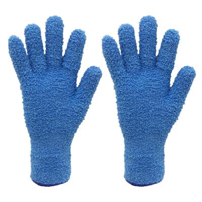 China Wholesale Five Fingers Wash Station Dusting Glove Polyester Microfiber Microfiber Glove Household Cleaning Gloves for sale