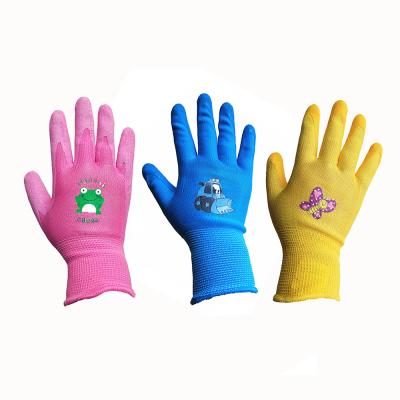 China Gardening logo labor gloves custom women's palm ladies gardening weeding gloves household safety coated gloves for sale