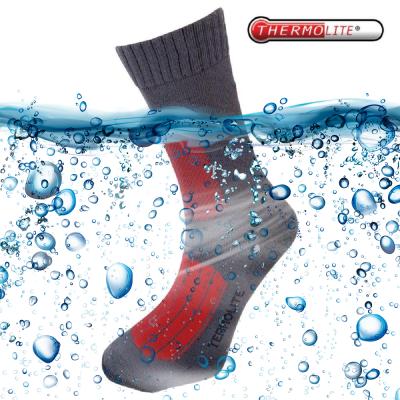 China Deliwear LOGO Mens Thermolite Merino Wool Coolmax Antibacterial Custom Waterproof Breathable Socks Outdoor Hiking Fishing for sale