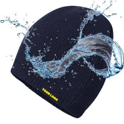 China breathable & CUSTOM Hats Beanie Toque Outdoor Hiking Fishing Winter LOGO Knitted Skull Cap Waterproof Hunting On for sale