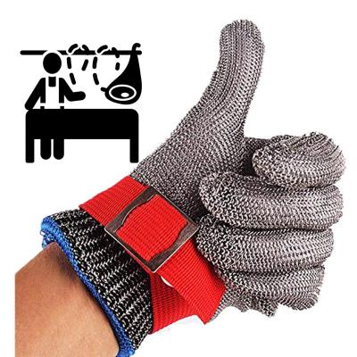 China No Rusty Cutting Gloves Grade 9 Stainless Steel Wire Heavy Duty Metal Butcher Safety Work Gloves For Meat& Cloth Cutting, Fishing for sale