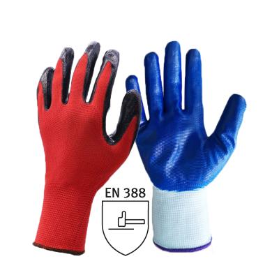 China Low Moq Comfortable Nitrile Gloves Latex Black Safety Industrial Work Gloves Men Hand Use Anti Abrasion Logistics Equipment for sale